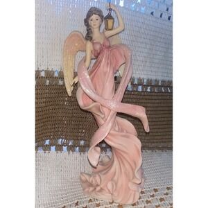 Peachy Pink Thomas Kinkade Messengers from Above Angel‎ of Hope Figurine 5280A